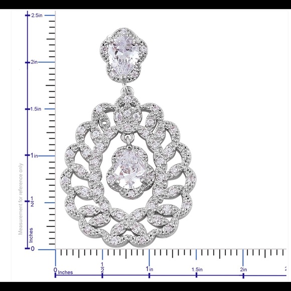 SALE-Silvertone Dangle Earrings - Picture 2 of 2